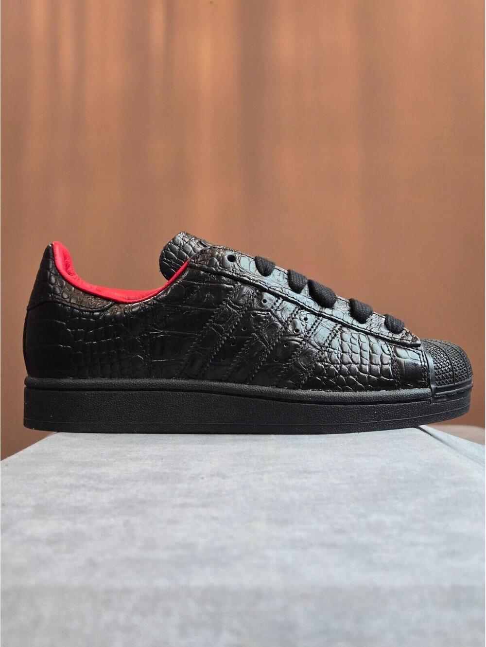 adidas Superstar II Croc Black Crocodile Size 5.5M 6.5W ***RARE SIZE*** IH9310